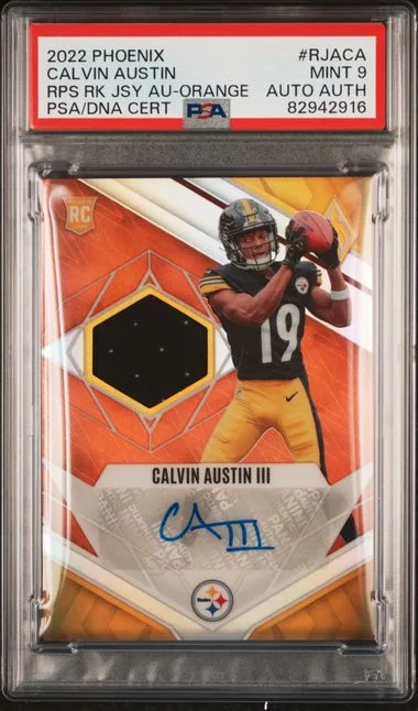 2022 Panini Calvin Austin III Phoenix RPS Jersey Autograph Orange (RPA) #RJACA card image