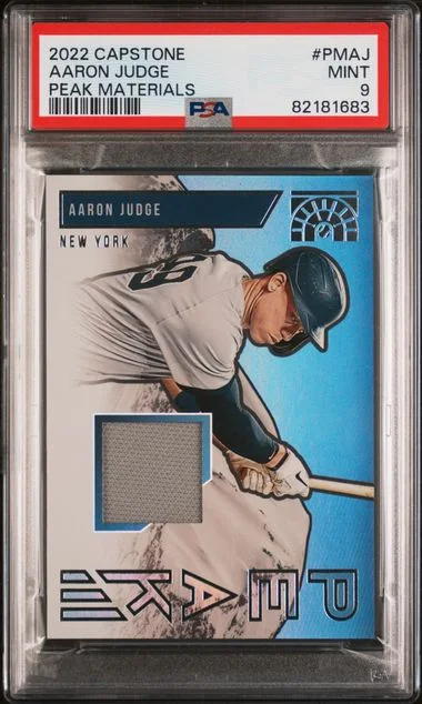2022 Panini Capstone Peak Materials Pmaj Aaron Judge #no-number card image