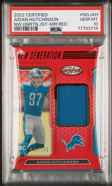 2022 Panini Certified Aidan Hutchinson New Generation Jerseys Mirror Red #NGJAH card image