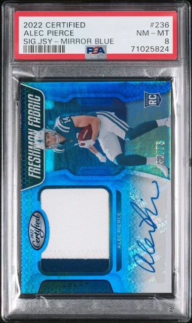 2022 Panini Certified Alec Pierce Signature Jersey-Mirror Blue #236 card image