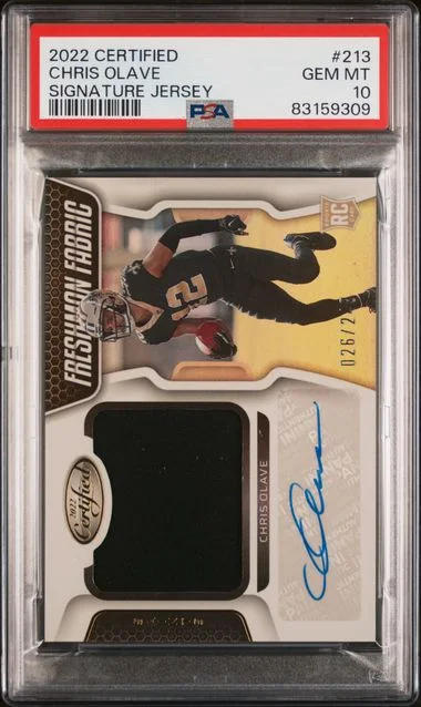 2022 Panini Certified Chris Olave Signature Jersey #213 card image