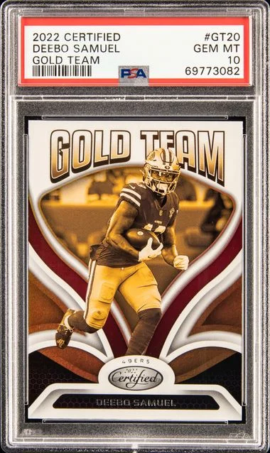 2022 Panini Certified Deebo Samuel Gold Team #Gt20 card image