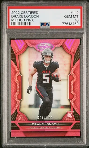 2022 Panini Certified Drake London Mirror Pink #112 card image