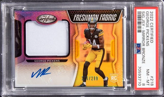2022 Panini Certified George Pickens Signature Jersey Mirror Bronze #218 card image