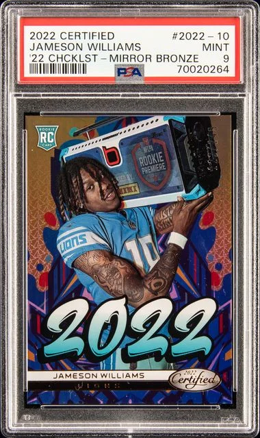 2022 Panini Certified Jameson Williams 2022 Mirror Bronze #2022-10 card image