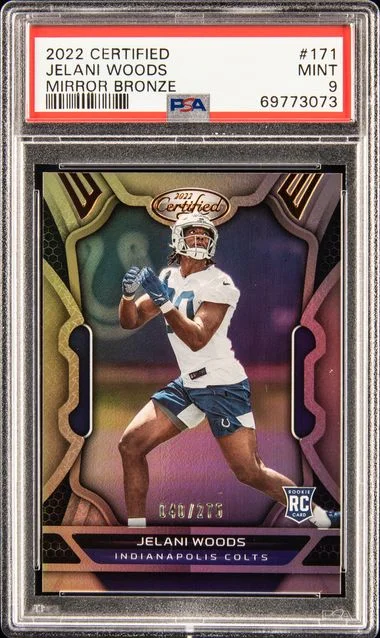 2022 Panini Certified Jelani Woods Mirror Bronze #171 card image