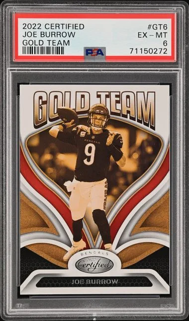 2022 Panini Certified Joe Burrow Gold Team #GT-6 card image