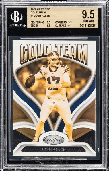 2022 Panini Certified Josh Allen Gold Team #Gt1 card image