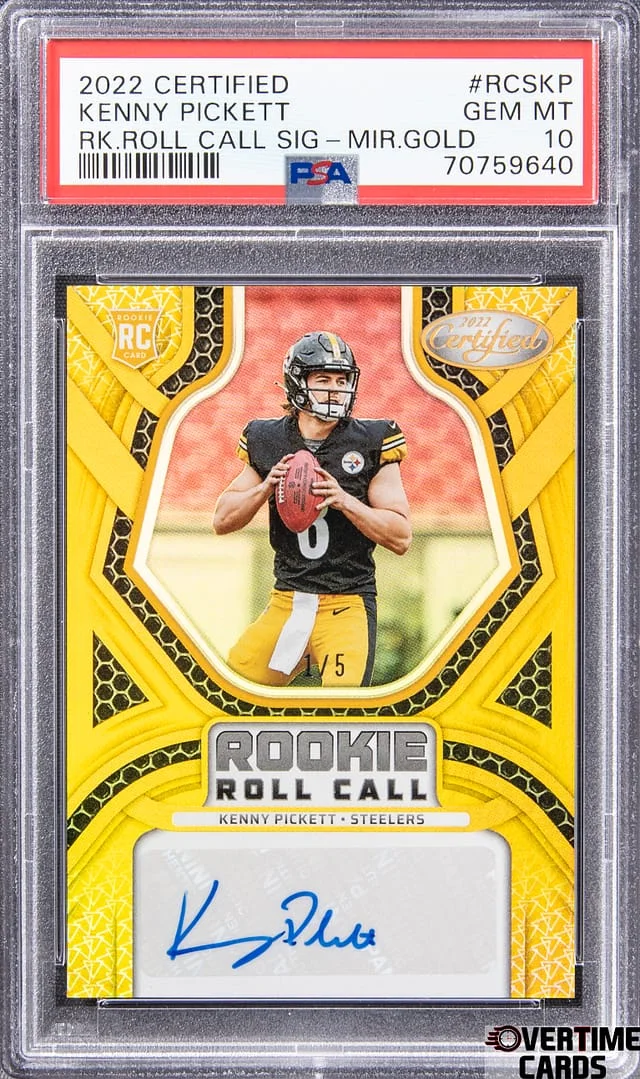 2022 Panini Certified Kenny Pickett Roll Call Signatures Mirror Gold #RCS-KP card image