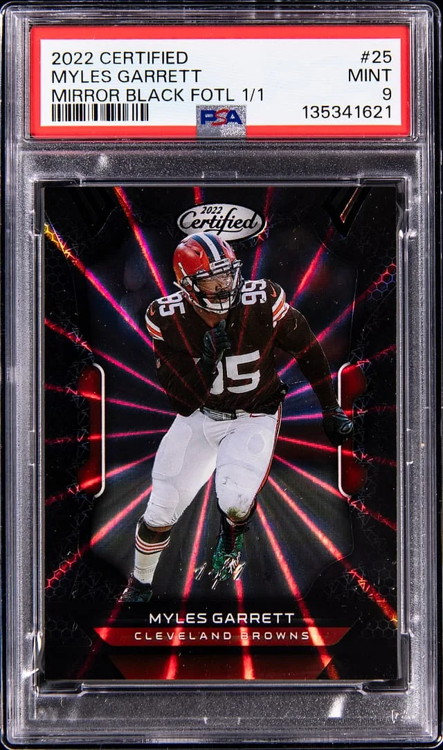 2022 Panini Certified Myles Garrett Mirror Black 1st Off The Line (FOTL) #25 card image