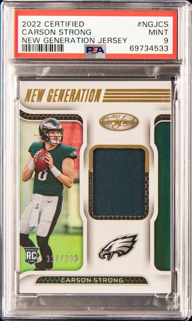 2022 Panini Certified New Generation Jerseys Ngjcs Carson Strong #no-number card image