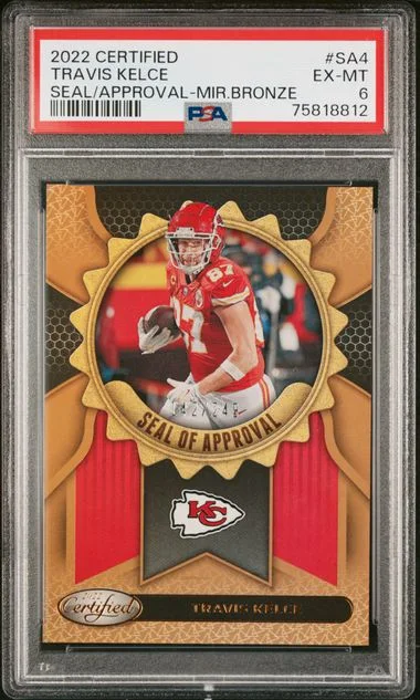 2022 Panini Certified Travis Kelce Seal Of Approval Mirror Bronze #SA-4 card image
