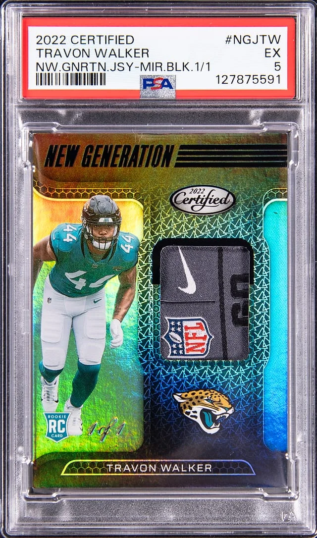 2022 Panini Certified Travon Walker New Generation Jersey Mirror Black #NGJ-TW card image