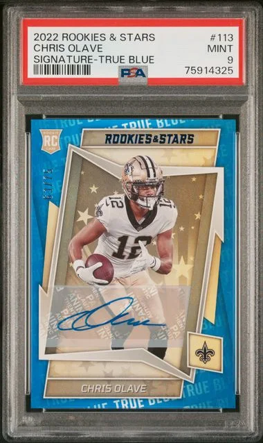 2022 Panini Chris Olave Rookies & Stars Signature True Blue #113 card image