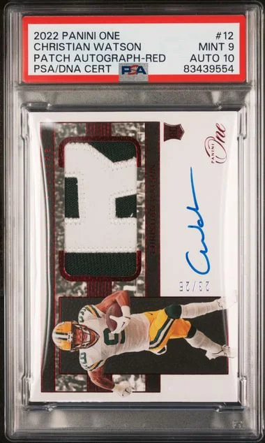 2022 Panini Christian Watson One Patch Autograph-Red #12 card image