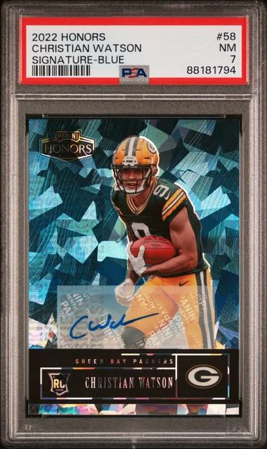 2022 Panini Christian Watson Honors Signature-Blue #58 card image