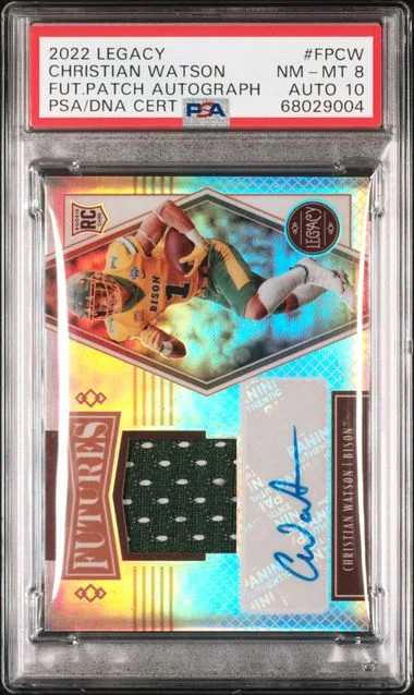2022 Panini Christian Watson Legacy Futures Patch Autograph #FP-CW card image