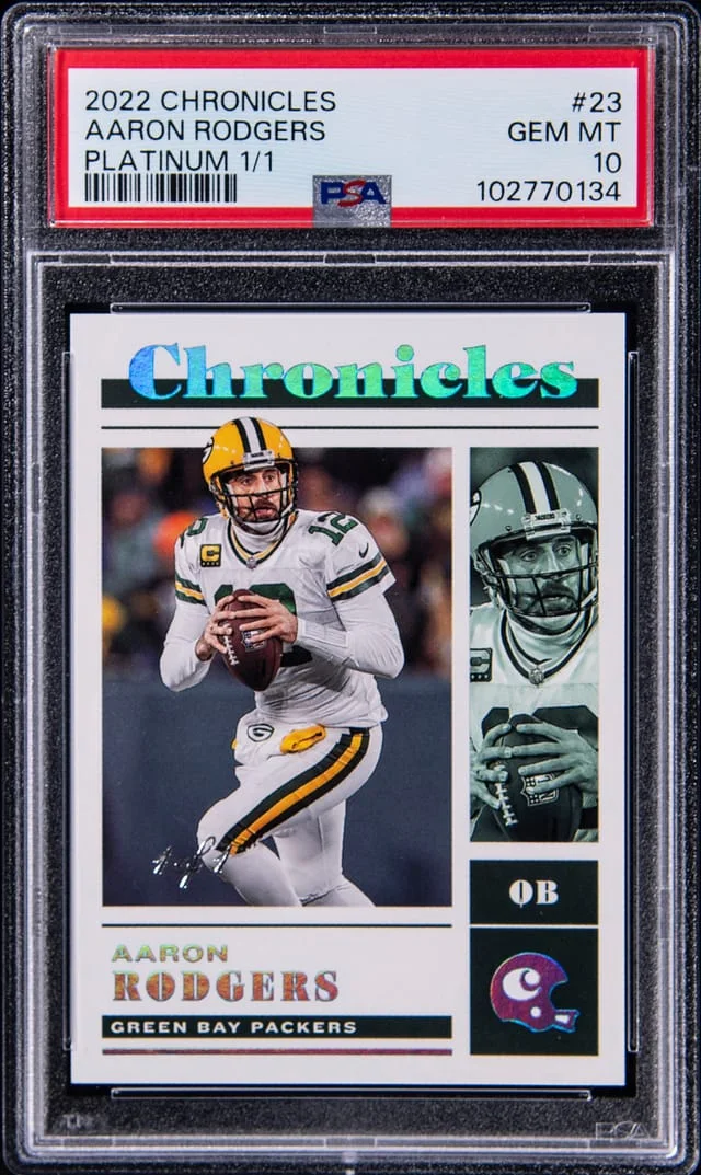 2022 Panini Chronicles Aaron Rodgers Platinum #23 card image