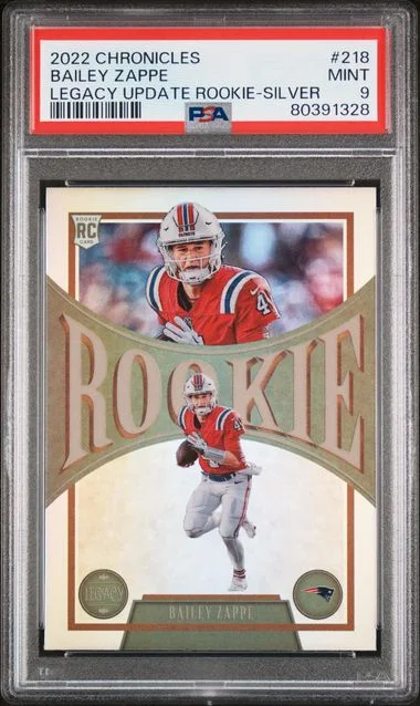 2022 Panini Chronicles Bailey Zappe Legacy Update Rookies Silver #218 card image