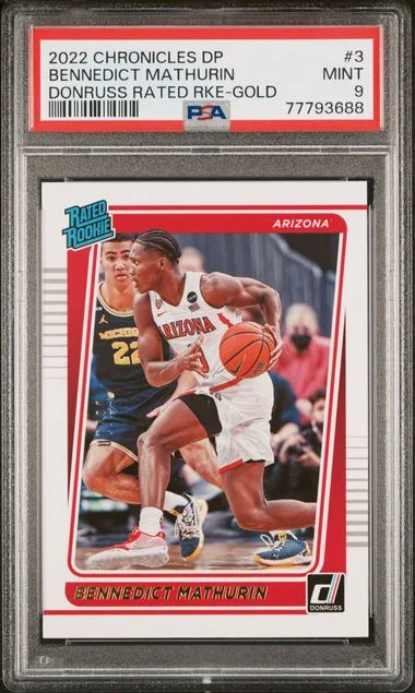 2022 Panini Chronicles Bennedict Mathurin Donruss Rated Gold #3 card image