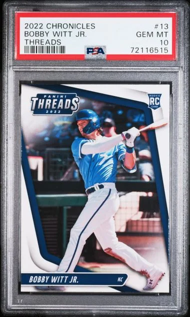 2022 Panini Chronicles Bobby Witt Jr. Threads #13 card image