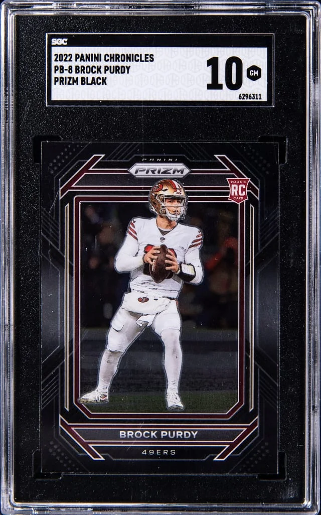 2022 Panini Chronicles Brock Purdy - GM 10 Prizm Black #PB-8 card image