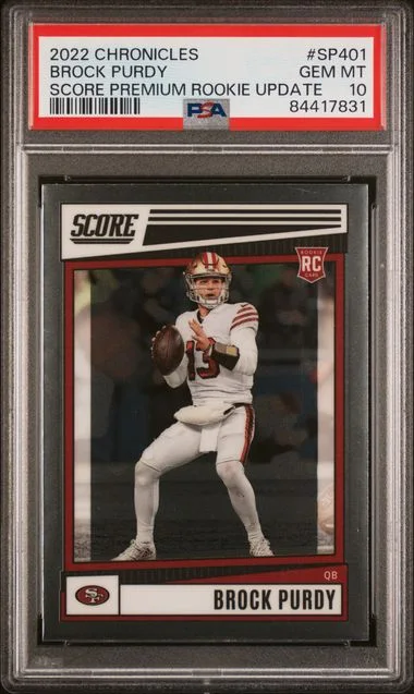 2022 Panini Chronicles Brock Purdy Score Premium Rookies Update #SP-401 card image