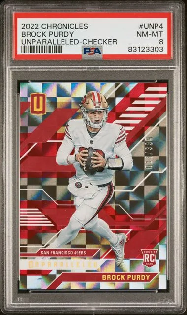 2022 Panini Chronicles Brock Purdy Unparalleled Checker #Unp4 card image