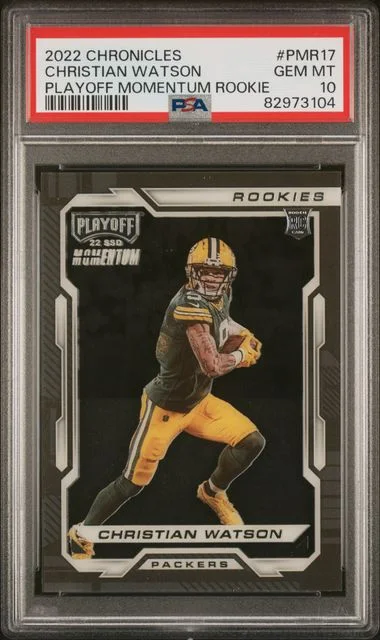 2022 Panini Chronicles Christian Watson Playoff Momentum Rookies #Pmr17 card image
