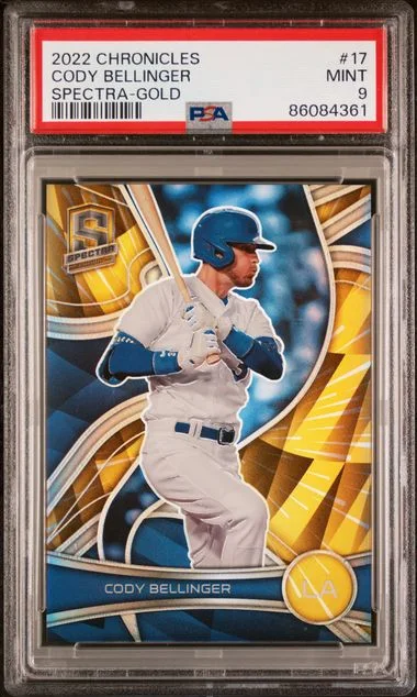 2022 Panini Chronicles Cody Bellinger Spectra Gold #17 card image