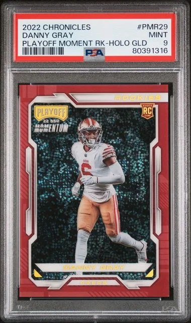 2022 Panini Chronicles Danny Gray Playoff Momentum Rookies Holo Gold #PMR29 card image