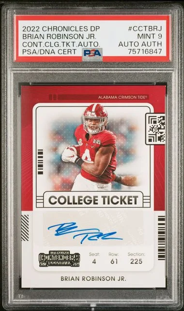 2022 Panini Chronicles Draft Picks Brian Robinson Jr. Contenders College Ticket Autographs #CCT-BRJ card image