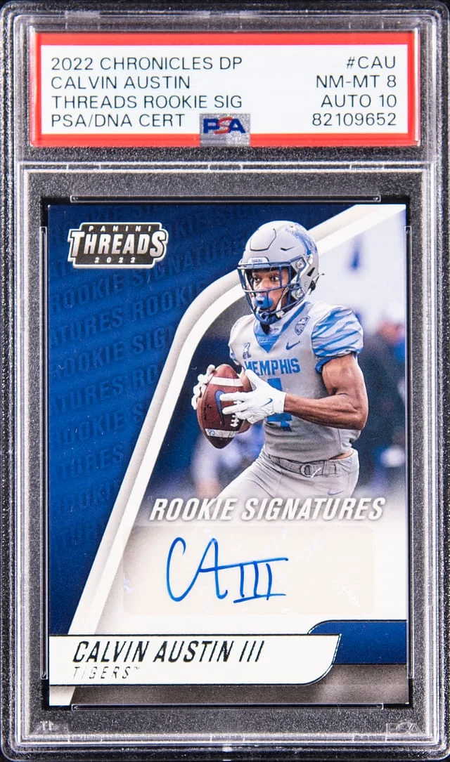 2022 Panini Chronicles Draft Picks Calvin Austin III Threads Signature #TH-CAU card image