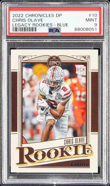2022 Panini Chronicles Draft Picks Chris Olave Legacy Rookies Blue #10 card image