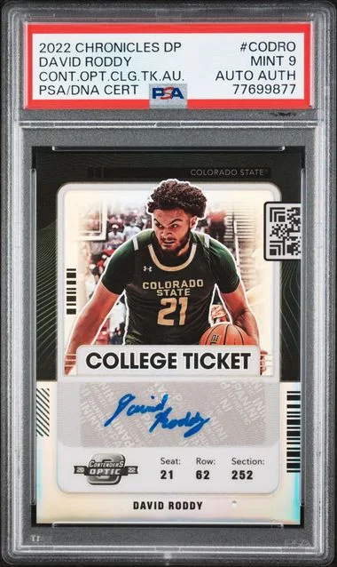 2022 Panini Chronicles Draft Picks Contenders Optic College Ticket Autographs Codro David Roddy #no-number card image
