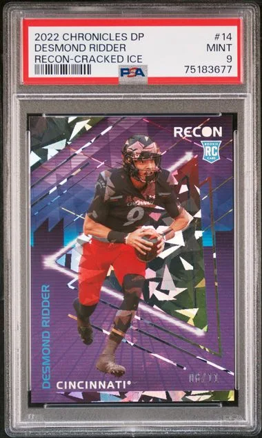 2022 Panini Chronicles Draft Picks Desmond Ridder Recon Cracked Ice #14 card image