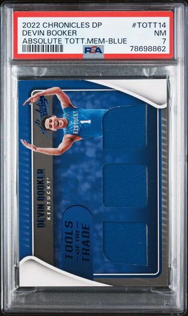 2022 Panini Chronicles Draft Picks Devin Booker Absolute Tools Of Trade Memorabilia Blue #TOTT14 card image
