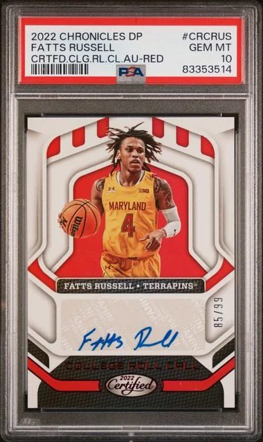 2022 Panini Chronicles Draft Picks Fatts Russell Certified College Roll Call Autographs Red #CRCRUS card image