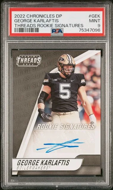 2022 Panini Chronicles Draft Picks George Karlaftis Threads Signatures #TH-GEK card image