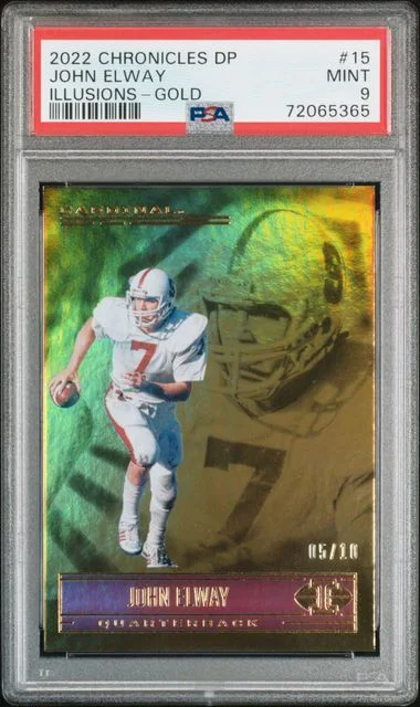 2022 Panini Chronicles Draft Picks John Elway Illusions Gold #15 card image