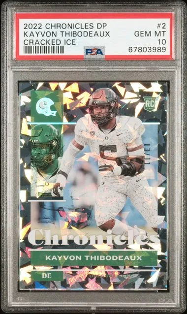 2022 Panini Chronicles Draft Picks Kayvon Thibodeaux Cracked Ice #2 card image