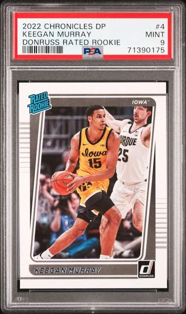 2022 Panini Chronicles Draft Picks Keegan Murray Donruss Rated #4 card image