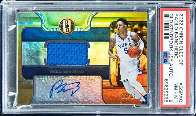 2022 Panini Chronicles Draft Picks Paolo Banchero Gold Standard Jersey Autograph #GS-PAO card image