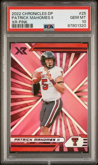 2022 Panini Chronicles Draft Picks Patrick Mahomes II XR Pink #25 card image