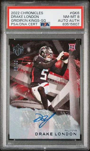 2022 Panini Chronicles Drake London Gridiron Kings Signature #GK-6 card image