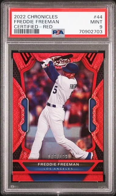 2022 Panini Chronicles Freddie Freeman Certified Red #44 card image