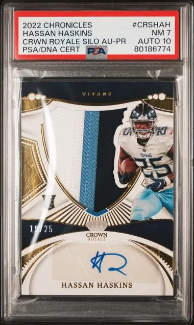 2022 Panini Chronicles Hassan Haskins Crown Royale Silhouette Autograph Prime #CRS-HAH card image