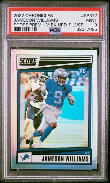 2022 Panini Chronicles Jameson Williams Score Premium Rookies Update Silver #SP377 card image