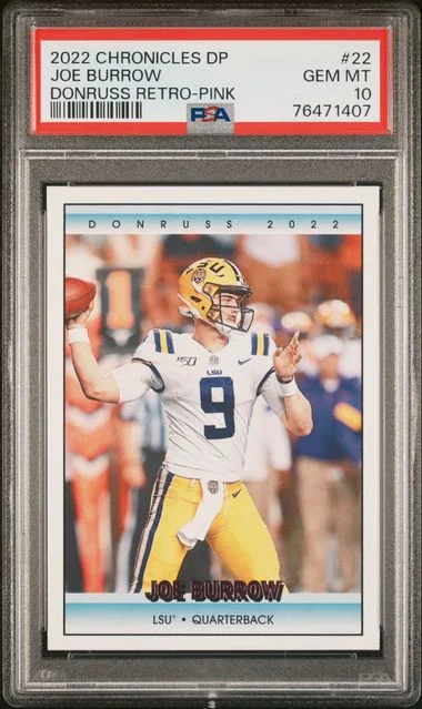 2022 Panini Chronicles Joe Burrow Donruss Retro Pink #22 card image