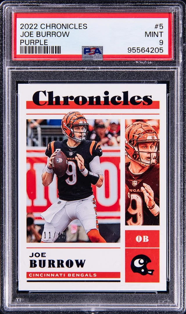 2022 Panini Chronicles Joe Burrow Purple #5 card image